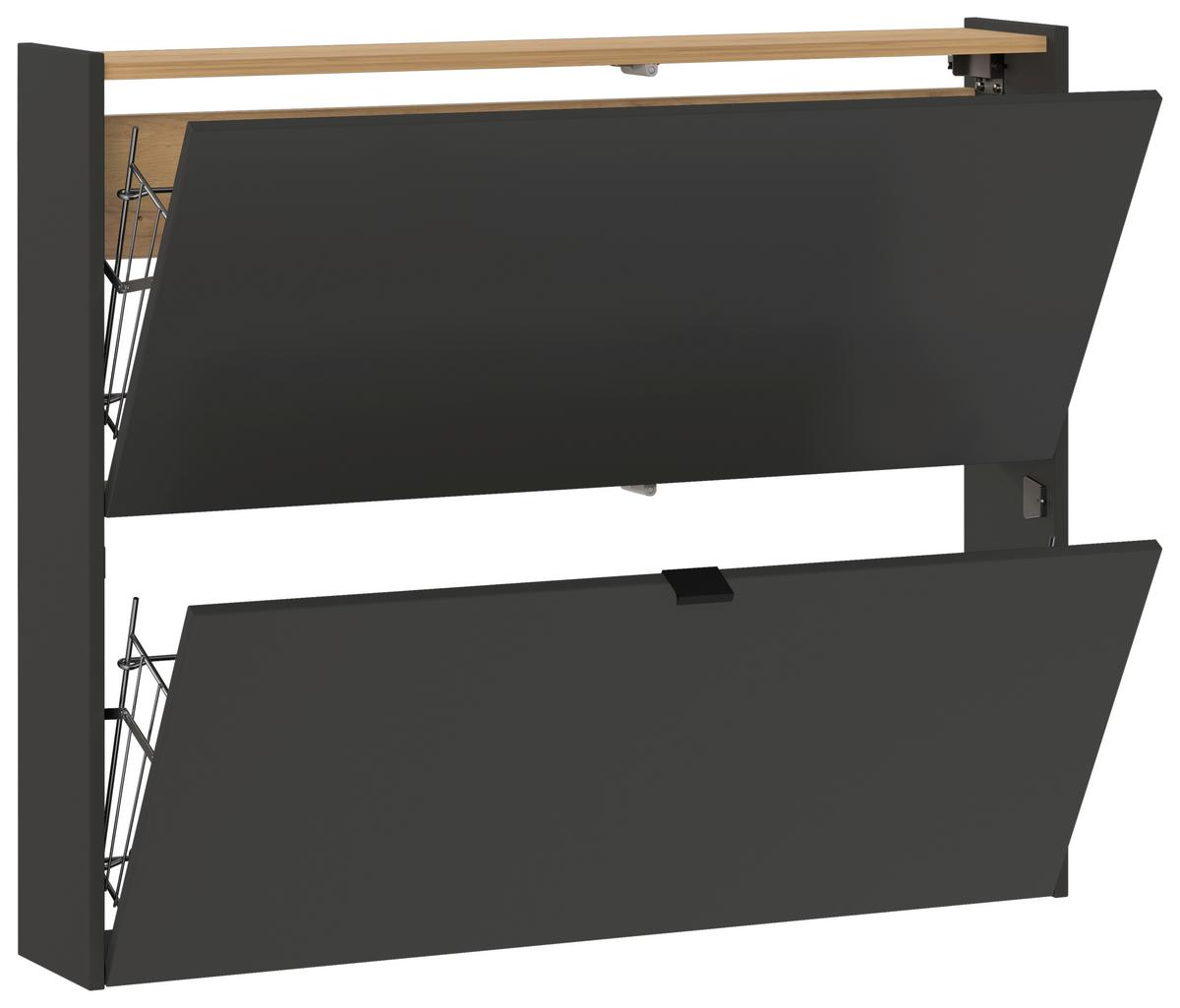 Hängeschuhschrank Ameca Graphi tfarben/Eichefarben/Hellbraun - Hellbraun/Eichefarben, MODERN, Holzwerkstoff/Metall (100/83/19cm) - Premium Living