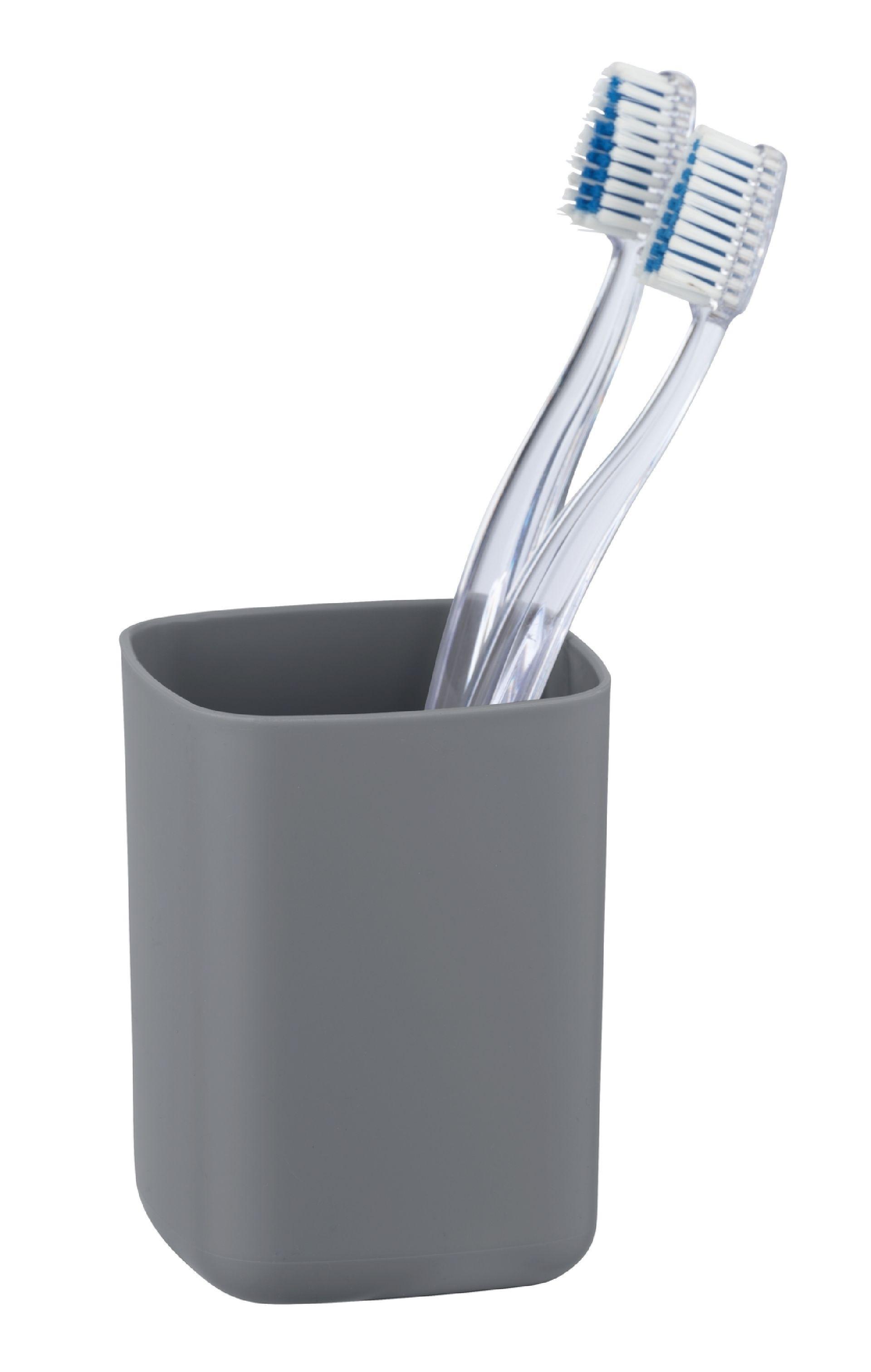 Pahar pentru periuțe de dinți Barcelona - antracit, Modern, plastic (7/10/7cm) - Wenko