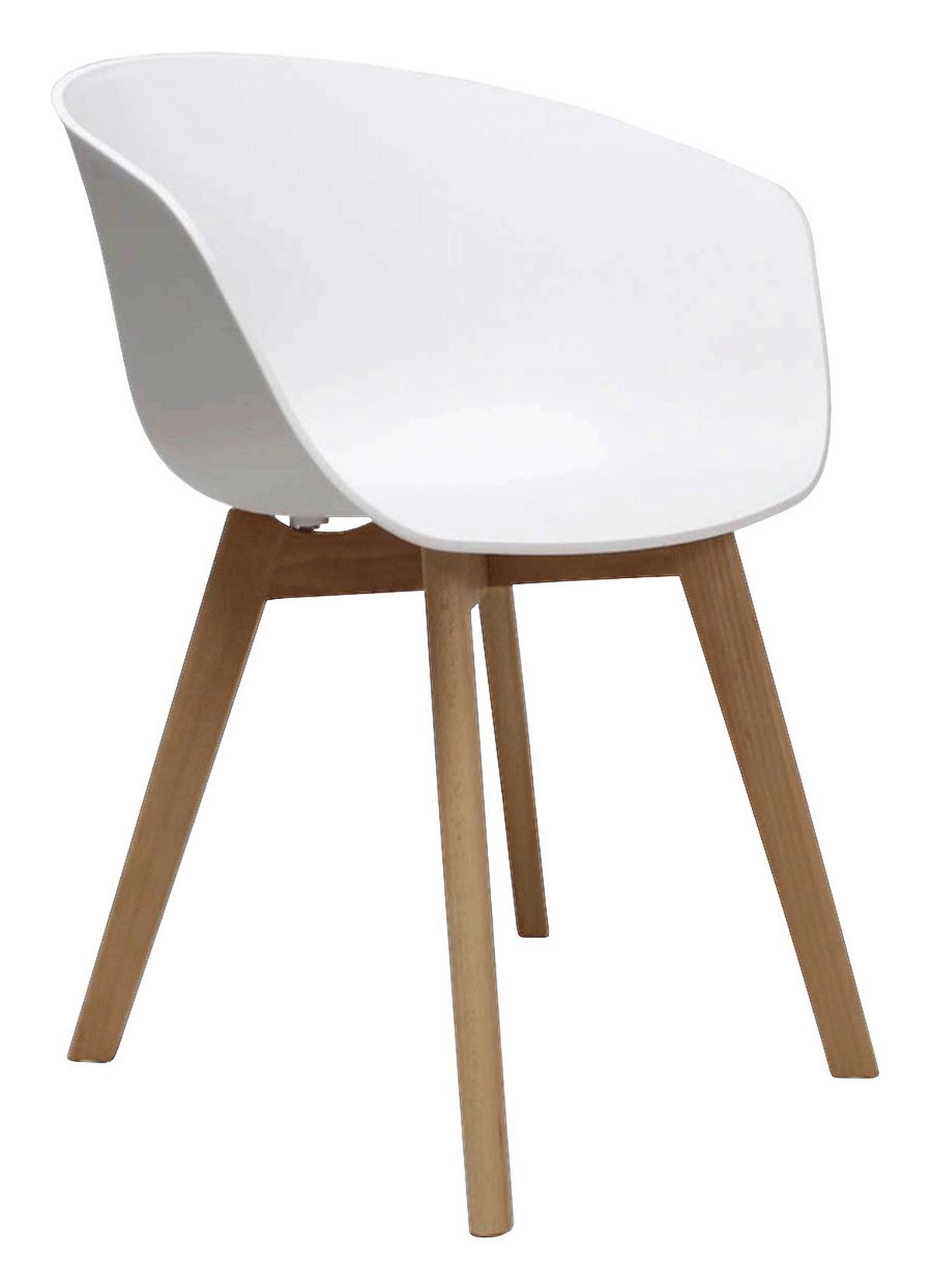ARMLEHNSTUHL-SET NOAN - Weiß/Naturfarben, MODERN, Holz/Kunststoff (60/78,5/44cm) - MID.YOU