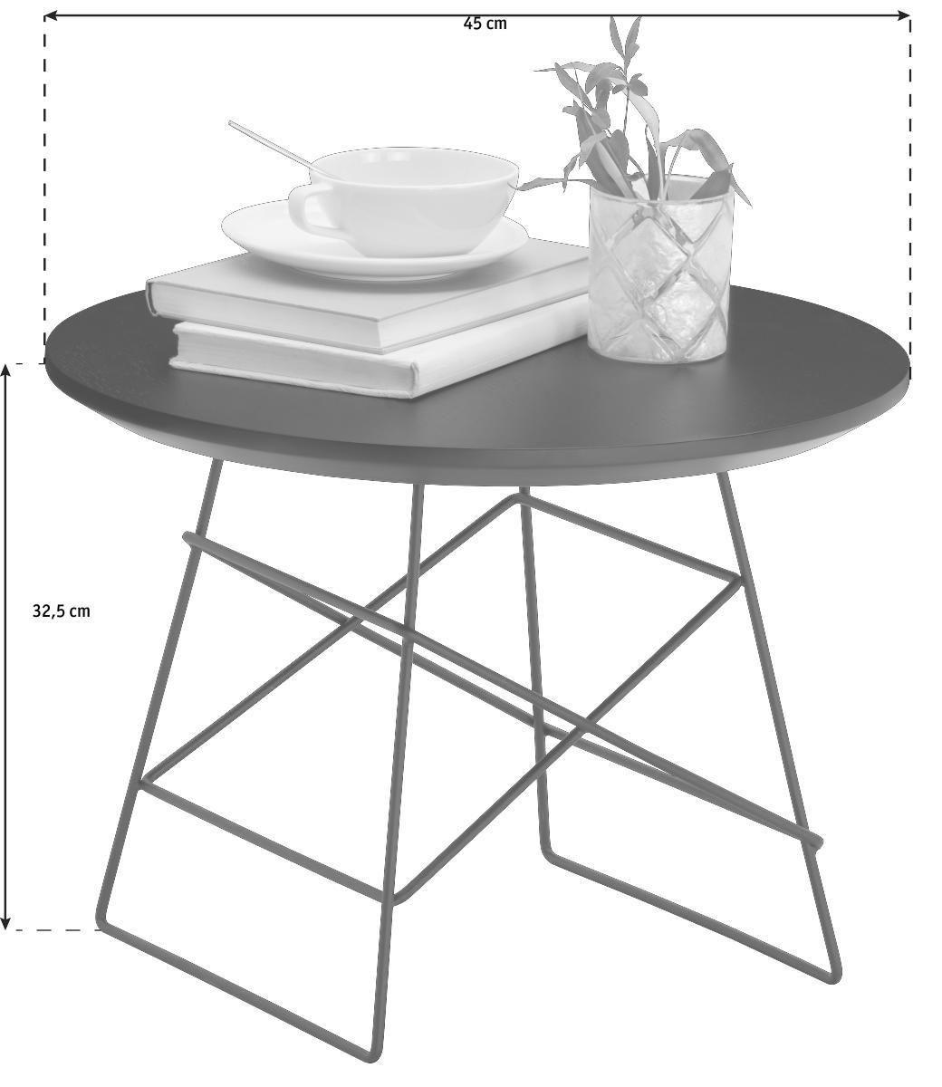 STOLIK KAWOWY GRID - czarny, Design, metal/drewno (45/45/32,5cm) - Innovation