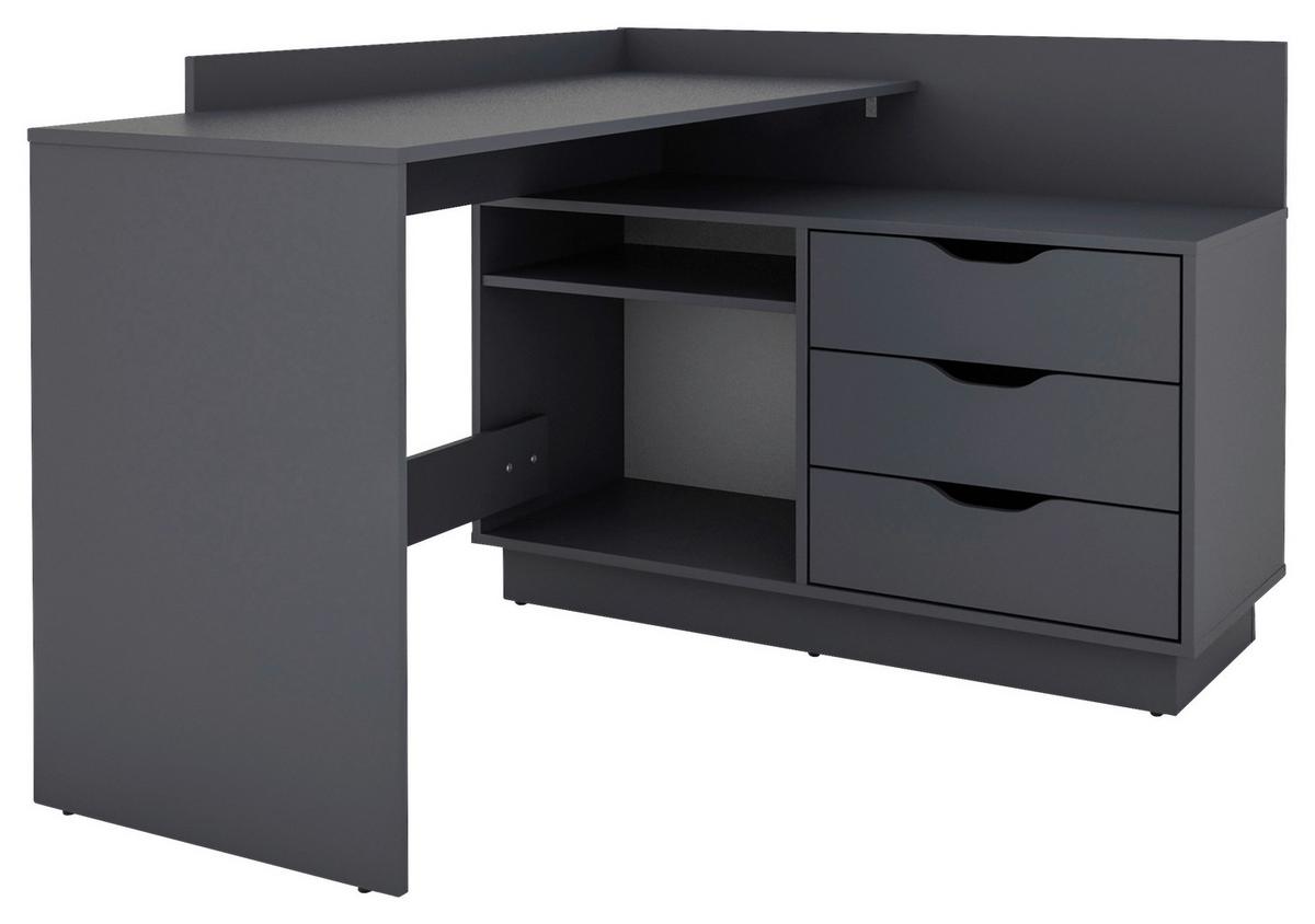 Eckschreibtisch Belfast Anthrazit ca. 129x83,5x105cm - Anthrazit, Basics, Holzwerkstoff (129/83,5/105cm) - MID.YOU