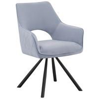 KRZESŁO Z PODŁOKIETNIKAMI JACK -HOM IN EXKLUSIV- - czarny/jasnoniebieski, Design, metal/tkanina (60/85/63cm) - Hom`in