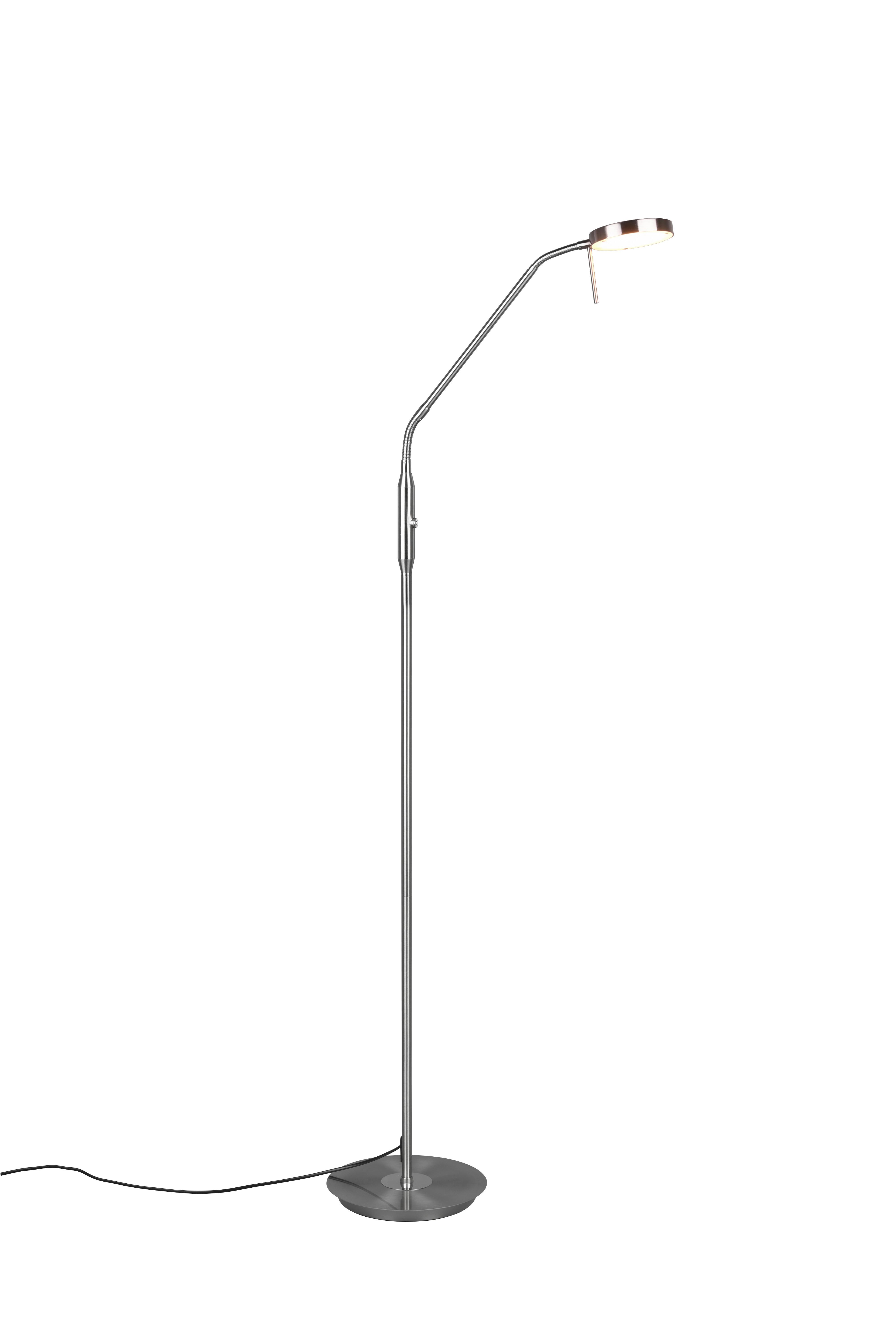 LED-Stehleuchte Monza Nickelfarben max. 12 Watt - Nickelfarben, Basics, Metall (145/25/50cm) - Trio Leuchten