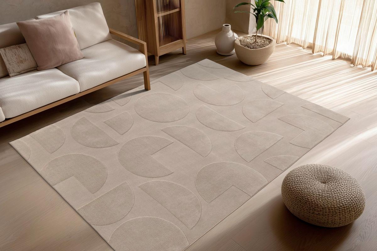 Flachwebeteppich Niburi 425 Taupe 120x170 - Taupe, Basics, Textil (120/170cm) - Kayoom