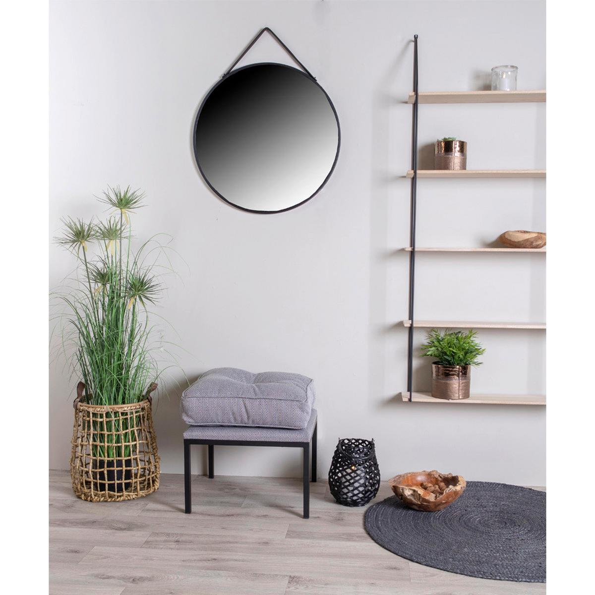 Wandspiegel Trapani Mirror Schwarz ca. 60x60cm - Schwarz, Design, Metall (60/60/2cm)