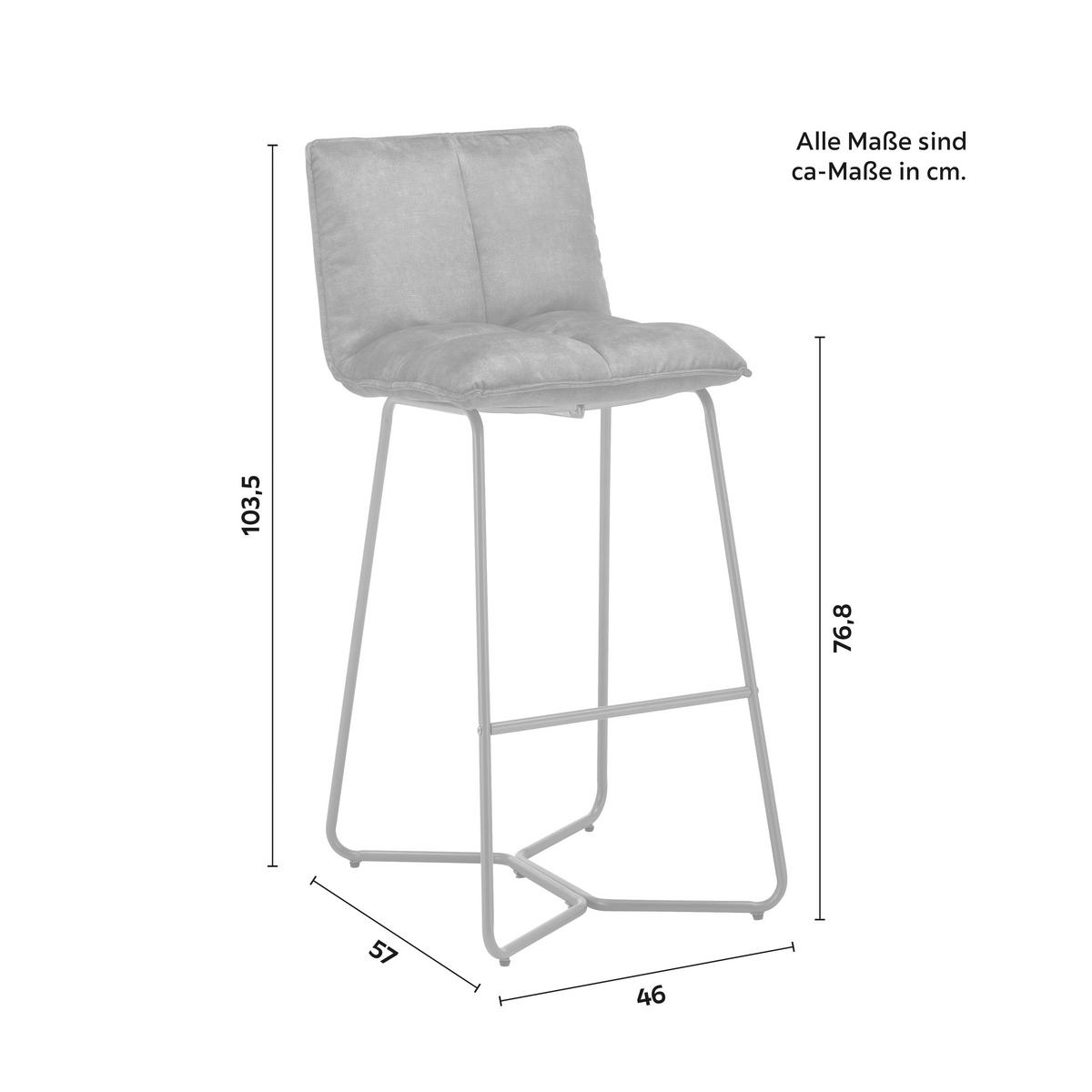 Barhocker Fonia Beere Samt Gepolstert - Beere/Goldfarben, MODERN, Holz/Textil (46/103,5/57cm) - Bessagi Home