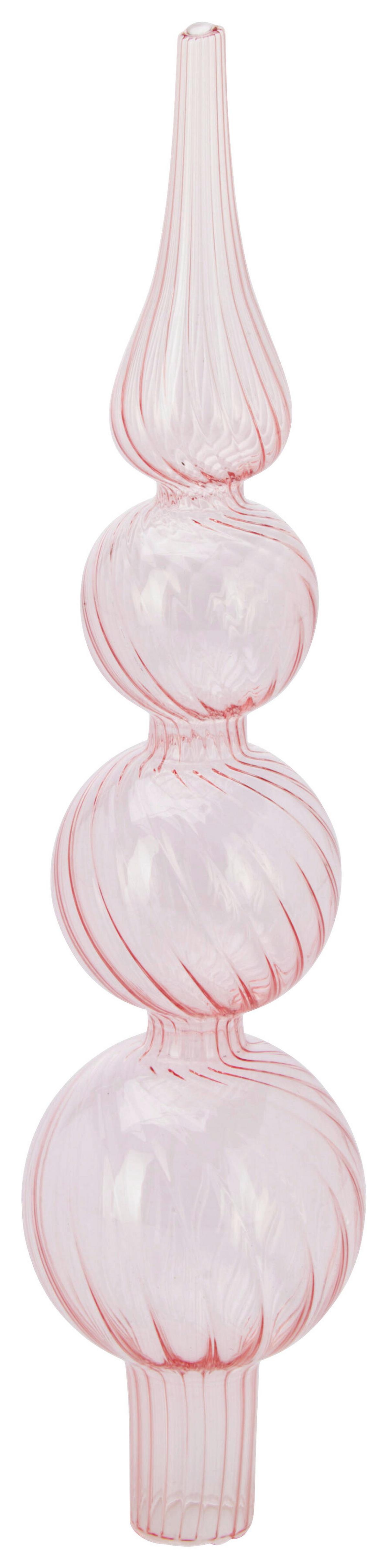 Christbaumspitze ROZE - Pink/Altrosa, Glas (6/6/28cm)
