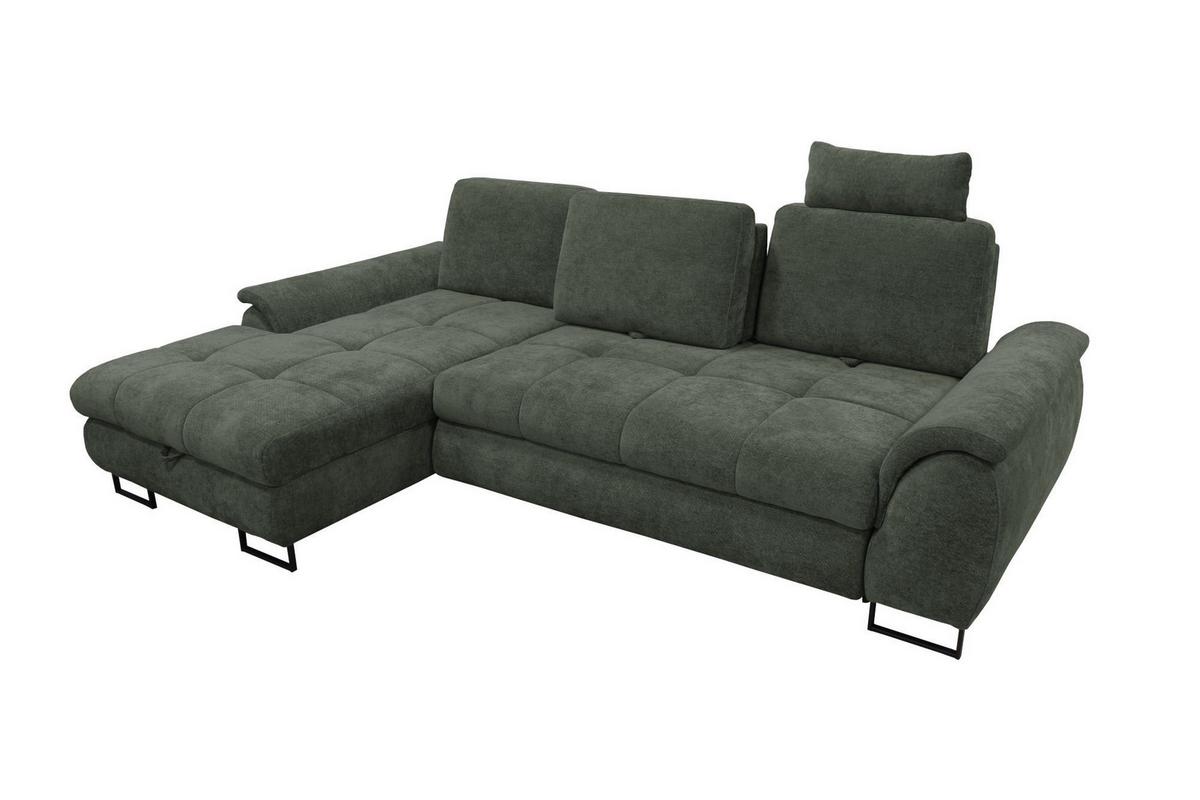 Kutna Garnitura Lago - maslinasto zelena/crna, Moderno (176/95/272cm) - Modern Living