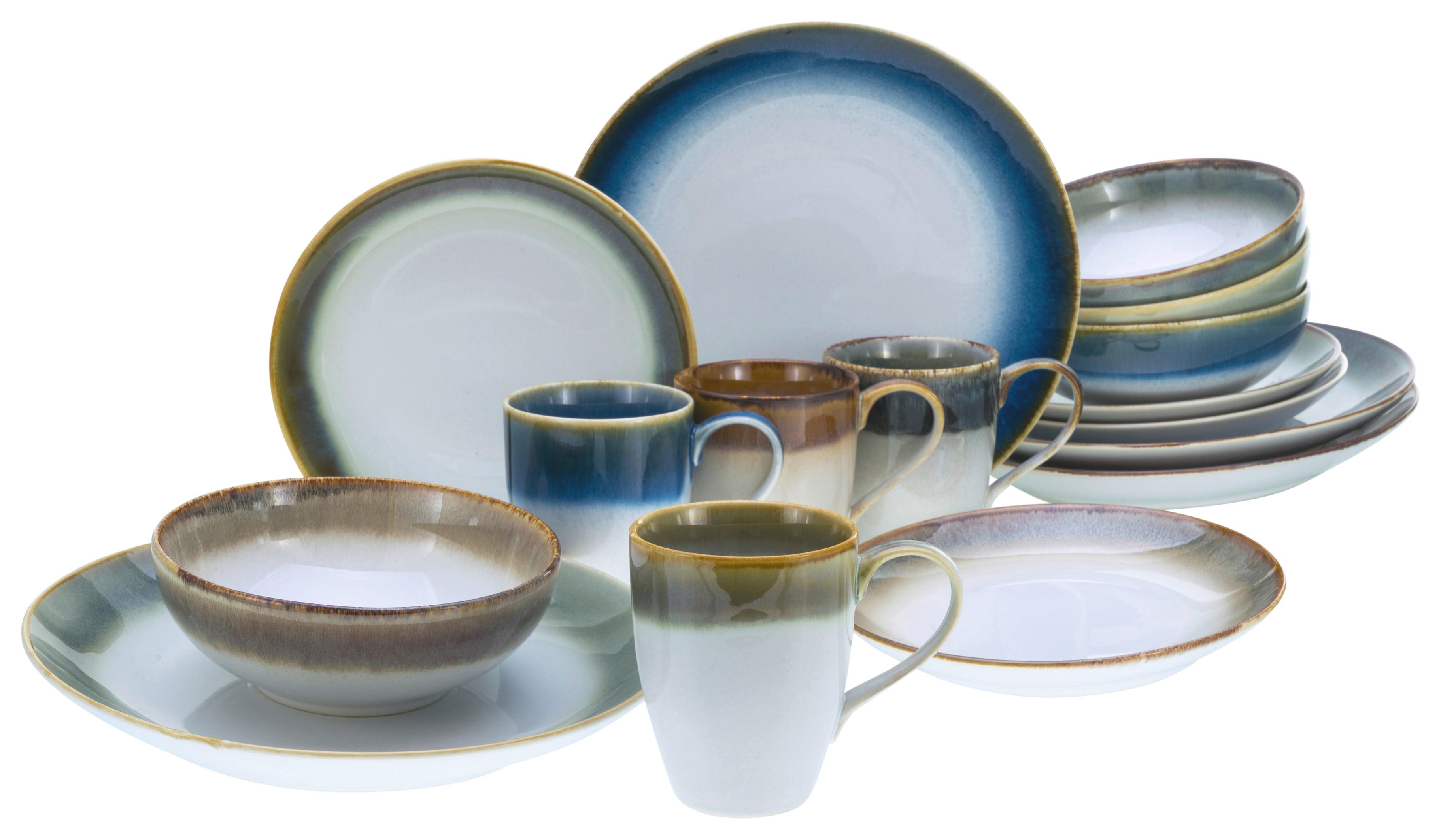 Kombinirani Servis Cascade Bunt, 16-Delni - večbarvno, Basics, keramika - Creatable