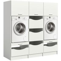Omara Za Pralni In Sušilni Stroj Free, Bela - bela, Basics, leseni material (193/195/68cm) - MID.YOU