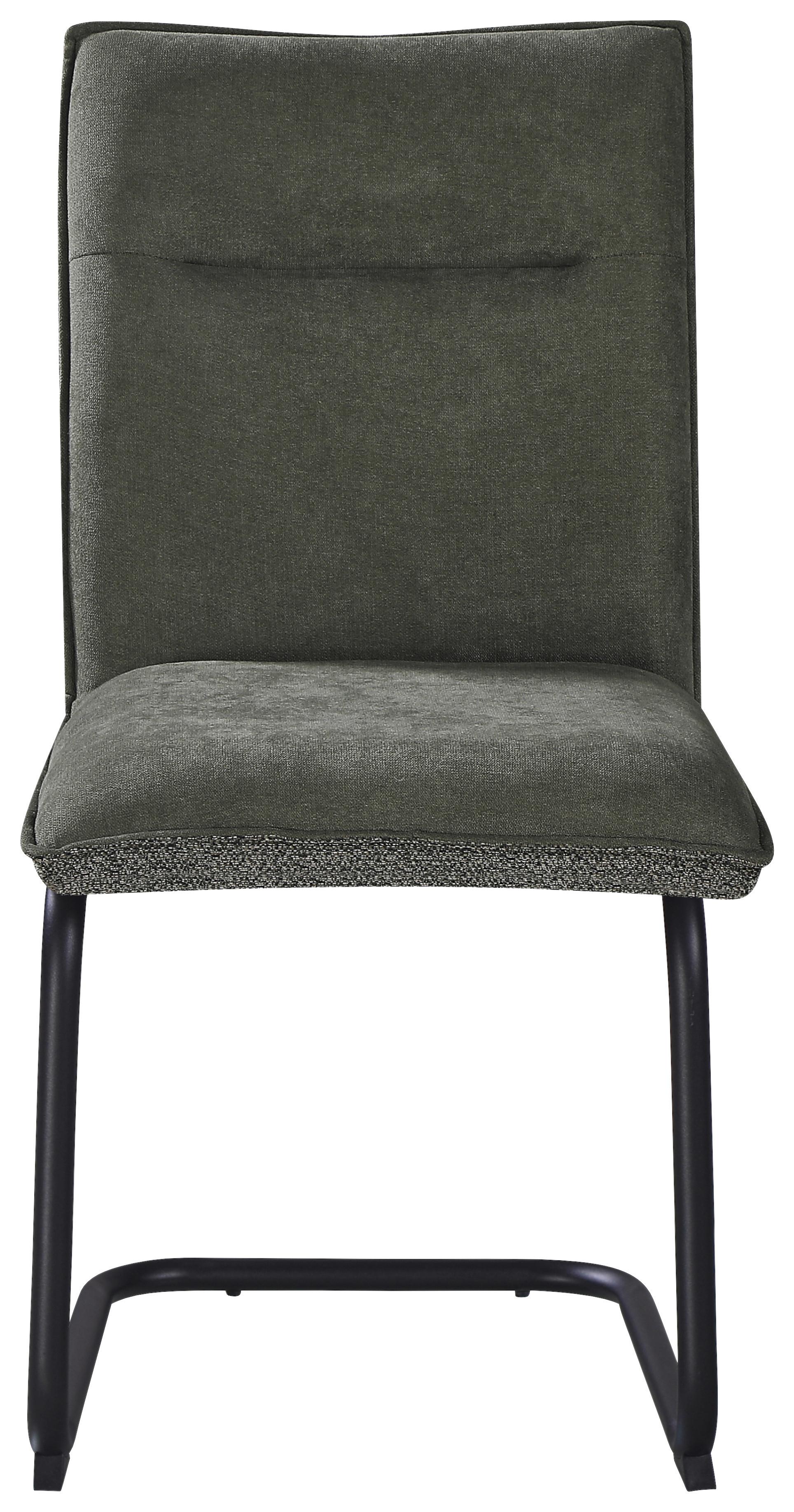 Stuhl Nova Grün - Schwarz/Grün, MODERN, Textil/Metall (47/90/61cm) - Premium Living