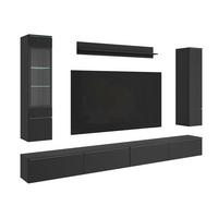 Dnevni Regal Vera Xxl, Črna, 5-Delni - črna/siva, Basics, umetna masa/steklo (300/162/33cm) - P & B