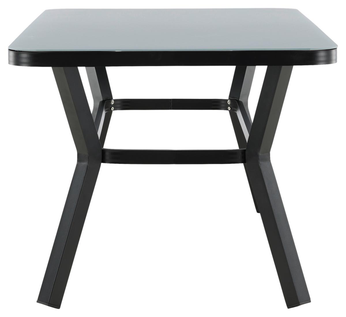 GARTENTISCH VIRYA - Schwarz/Grau, KONVENTIONELL, Glas/Metall (160/90/74cm) - Gardenson