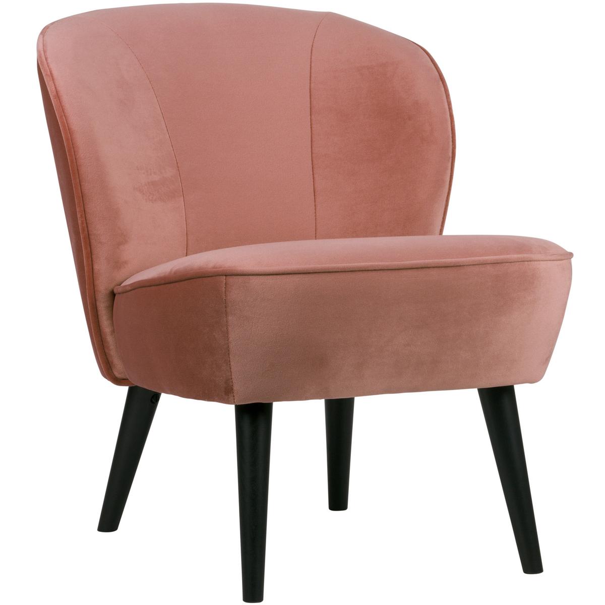 Sessel Sara Rosa - Schwarz/Rosa, Design, Holz/Textil (59/71/70cm) - Livetastic