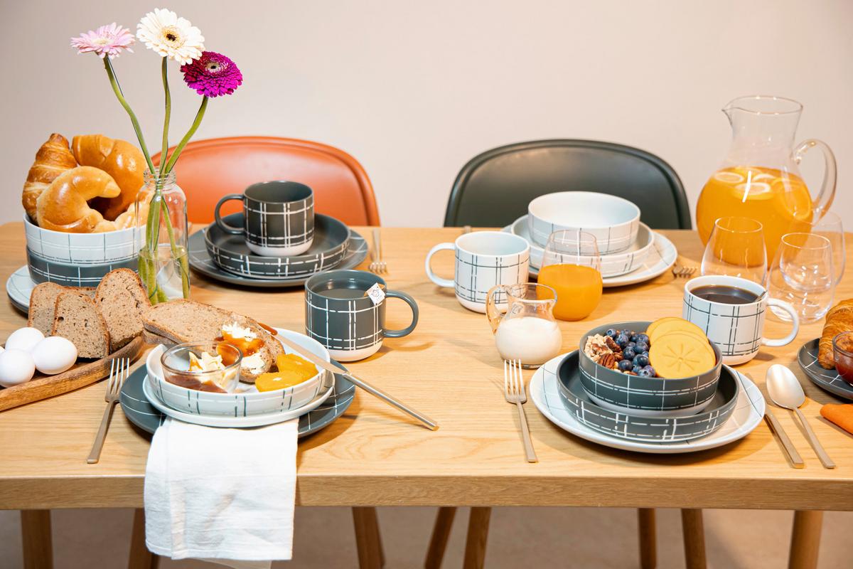 SERWIS OBIADOWO-ŚNIADANIOWY FUN KARO ROSENTHAL - różnokolorowy, Design, ceramika (41/28,3/28cm) - Thomas
