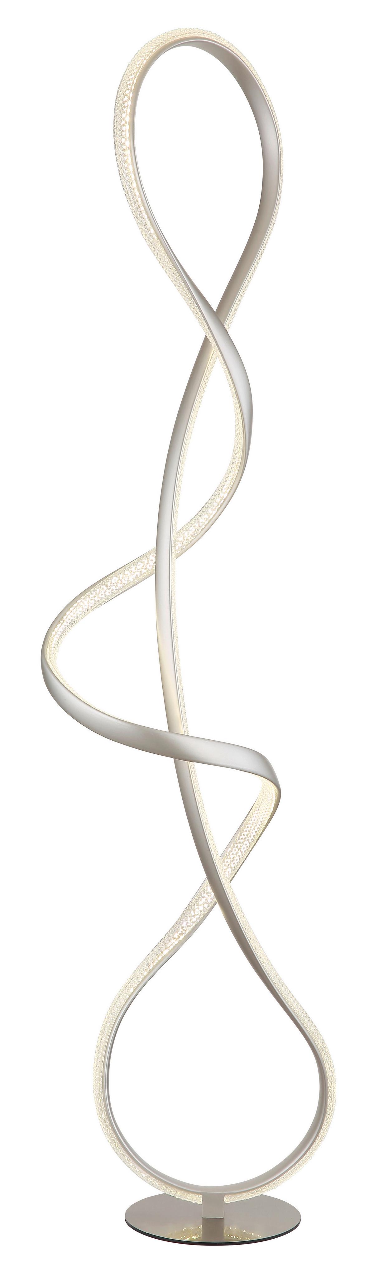 Led Podna Svjetiljka Swirl - boje nikla/prozirno, Design, metal/plastika (26/20/132,5cm) - Globo