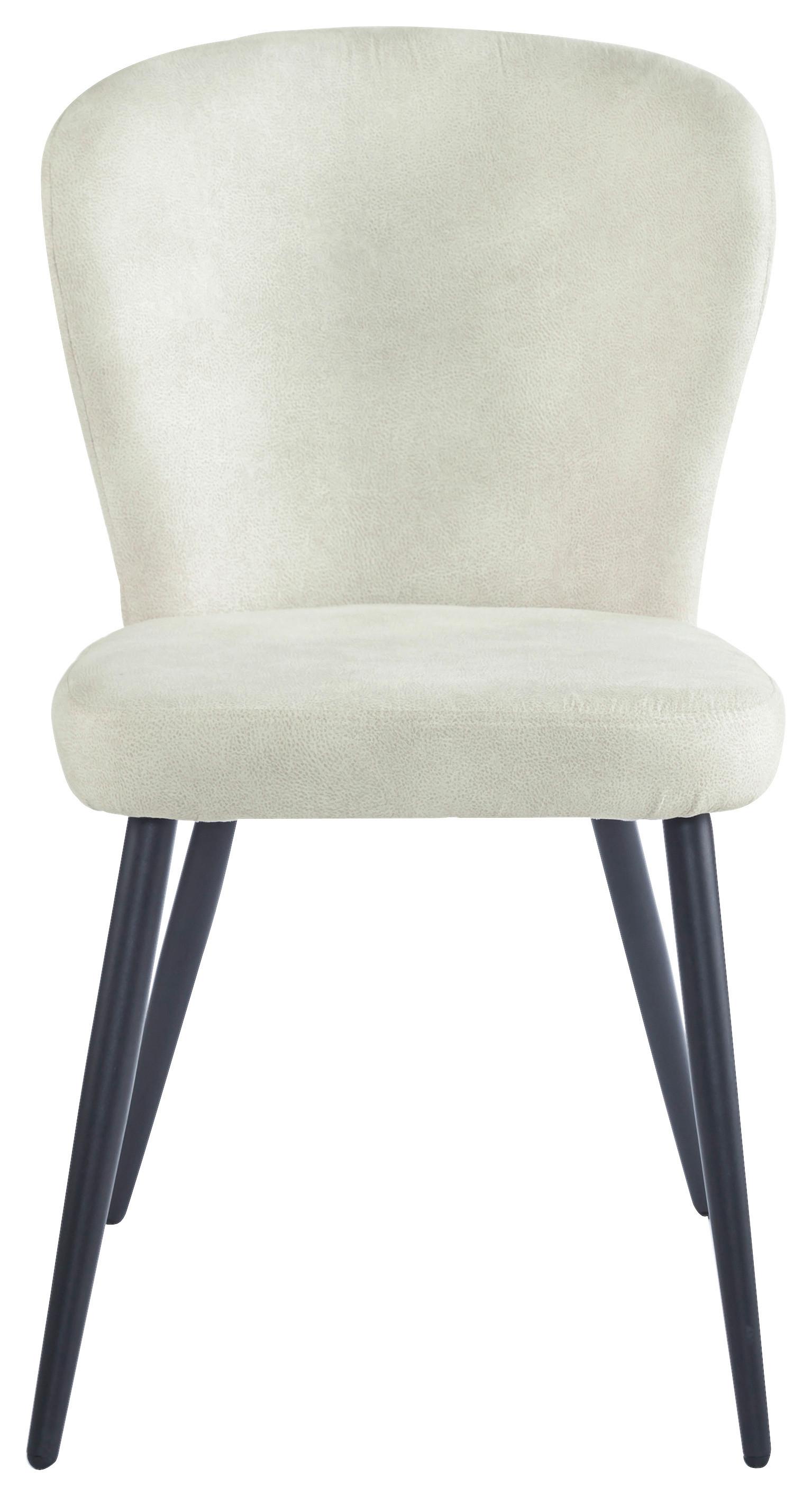 Stuhl Lynn in Beige - Beige/Schwarz, Modern, Textil/Metall (51/86/65cm) - Mömax