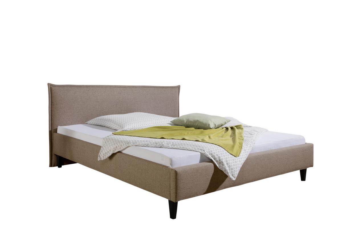 Polsterbett Roswell Hellbraun ca. 180x200 cm - Hellbraun/Schwarz, MODERN, Holz/Textil (180/200cm) - Livetastic
