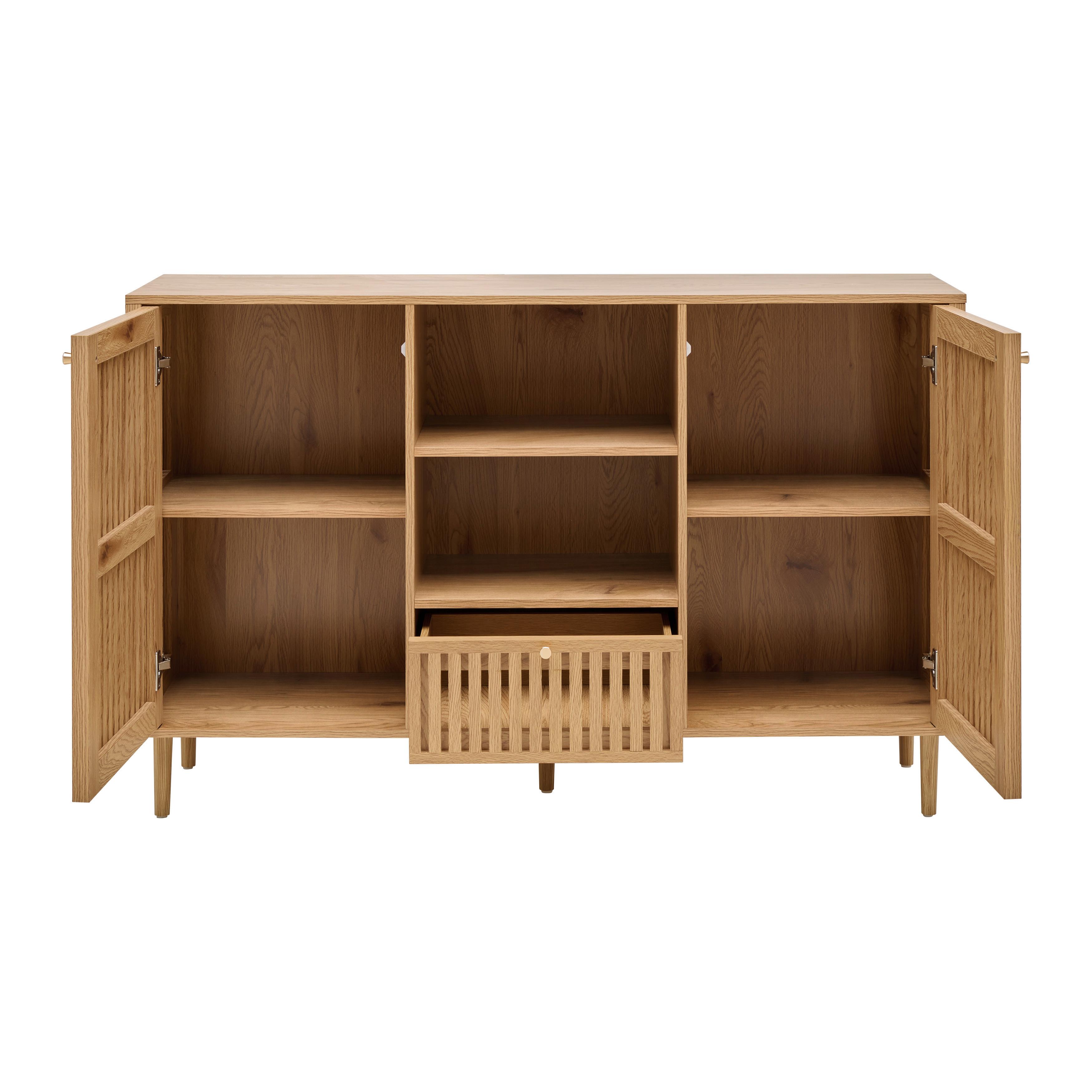 SIDEBOARD BARCELONA -EXKLUSIV- - guldfärgad/naturfärgad, Lifestyle, metall/papper (142,8/90/40cm) - Mömax