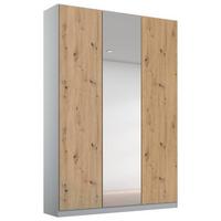 Dulap cu uși rotative ALABAMA - argintiu/gri deschis, Modern, material pe bază de lemn (136/229/54cm)