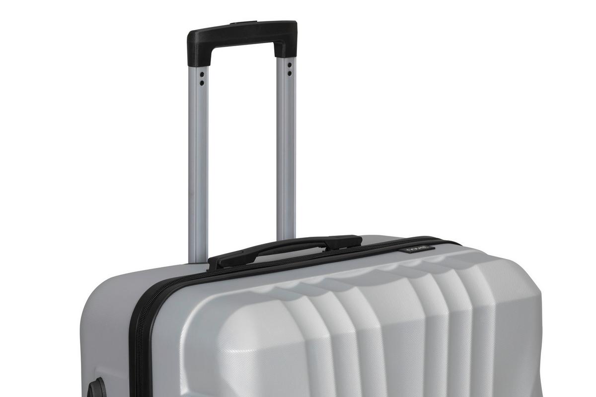 ZESTAW WALIZEK PODRÓŻNYCH CHICAGO - kolor srebrny, Trend, tworzywo sztuczne/metal - Novel