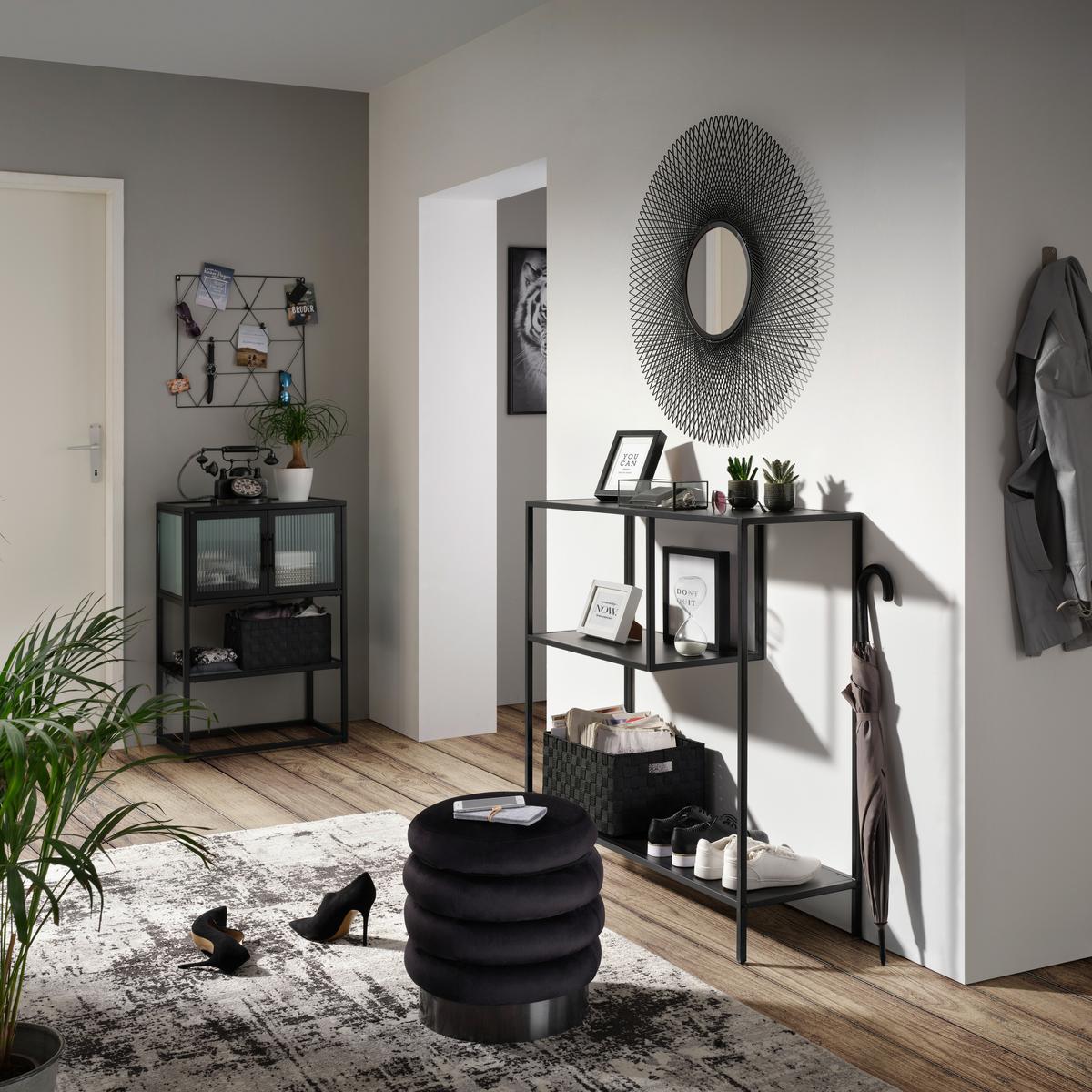 Wandspiegel Kala in Schwarz - Schwarz, Modern, Glas/Metall (84/84/2cm) - Premium Living