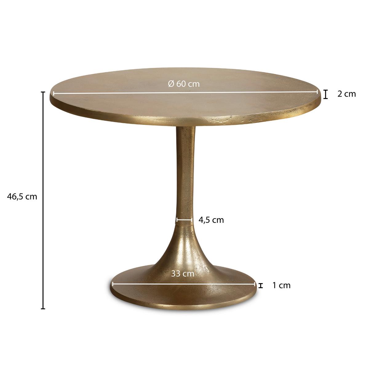COUCHTISCH WL7.132 - Goldfarben, Design, Metall (60/60/46,5cm) - MID.YOU