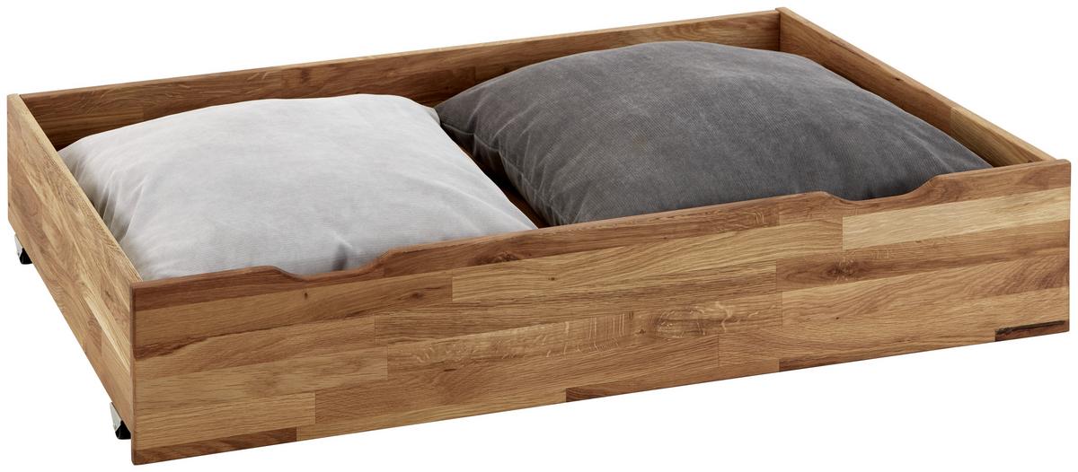 Podposteljni Zaboj Malu, Masivno - barve hrasta, Natur, les (120/68,5/21cm)