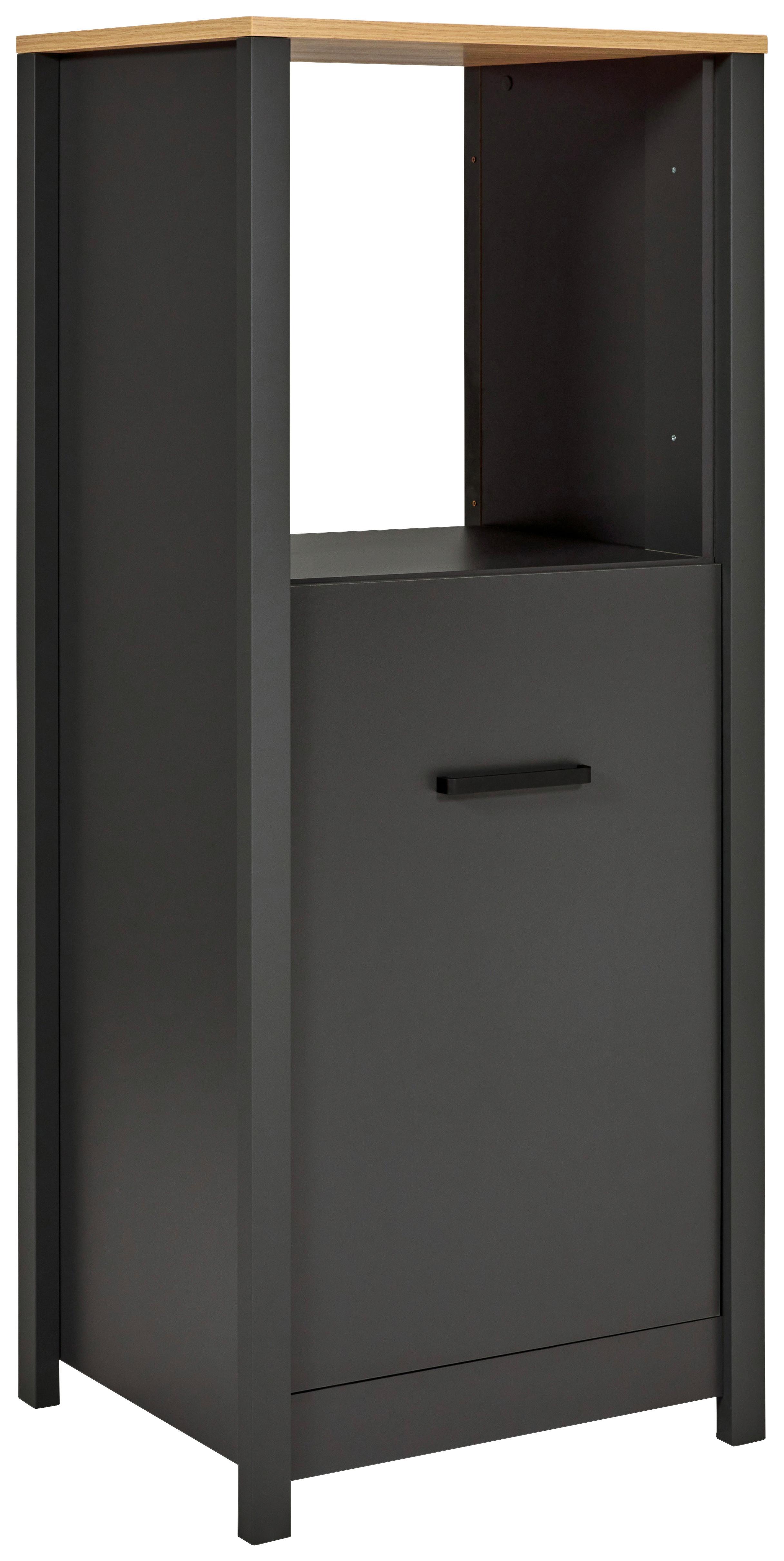 Geräteumbauschrank Venet Anthrazit/Artisan Eiche - Anthrazit/Schwarz, ROMANTIK / LANDHAUS, Holzwerkstoff/Metall (70/167/60cm) - Mömax