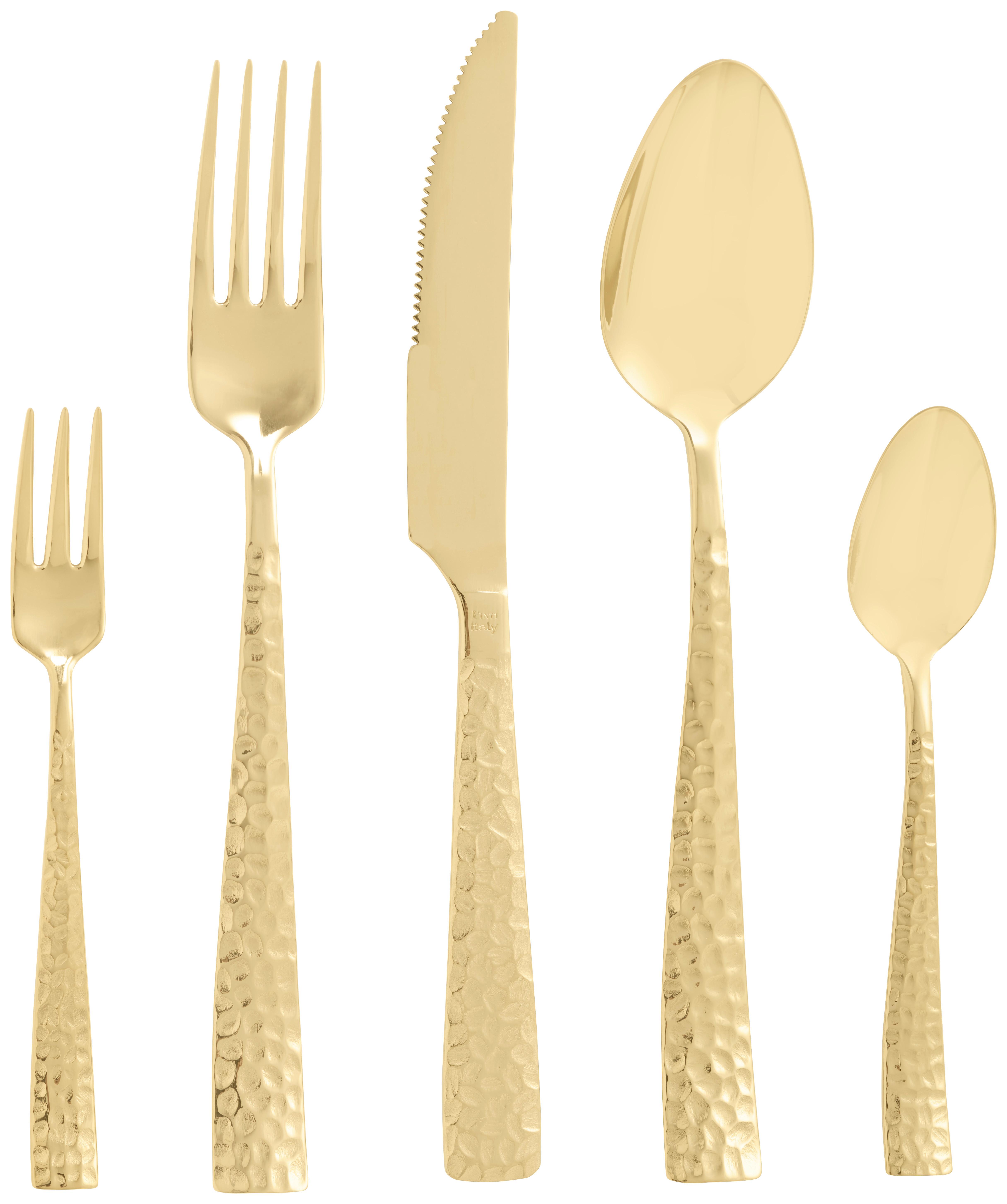 Gabel in Gold - Goldfarben, Modern, Metall (21cm)