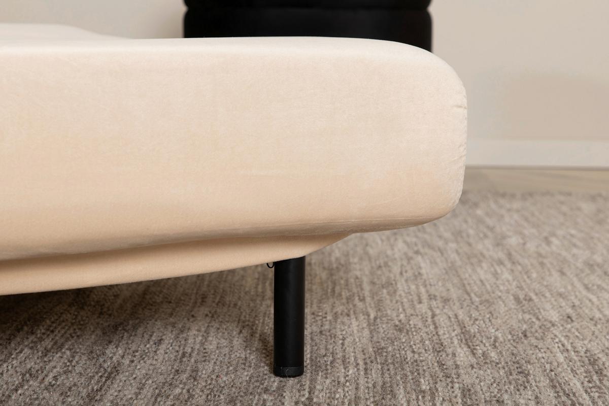 SCHLAFSOFA VICKY - Creme, Design, Textil/Metall (120/88/80cm) - Livetastic