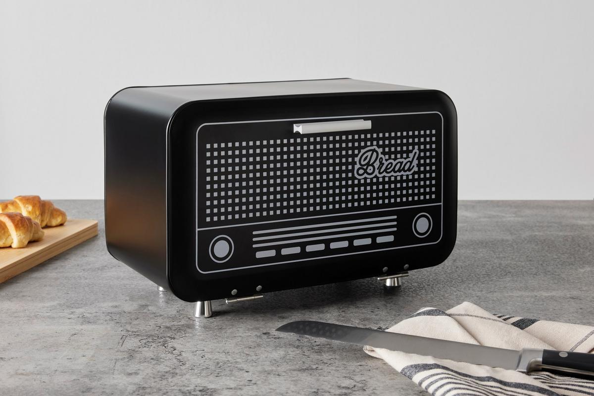 Brotbox Radio Schwarz/Weiß - Schwarz/Weiß, MODERN (33,5/17/19cm) - Mömax