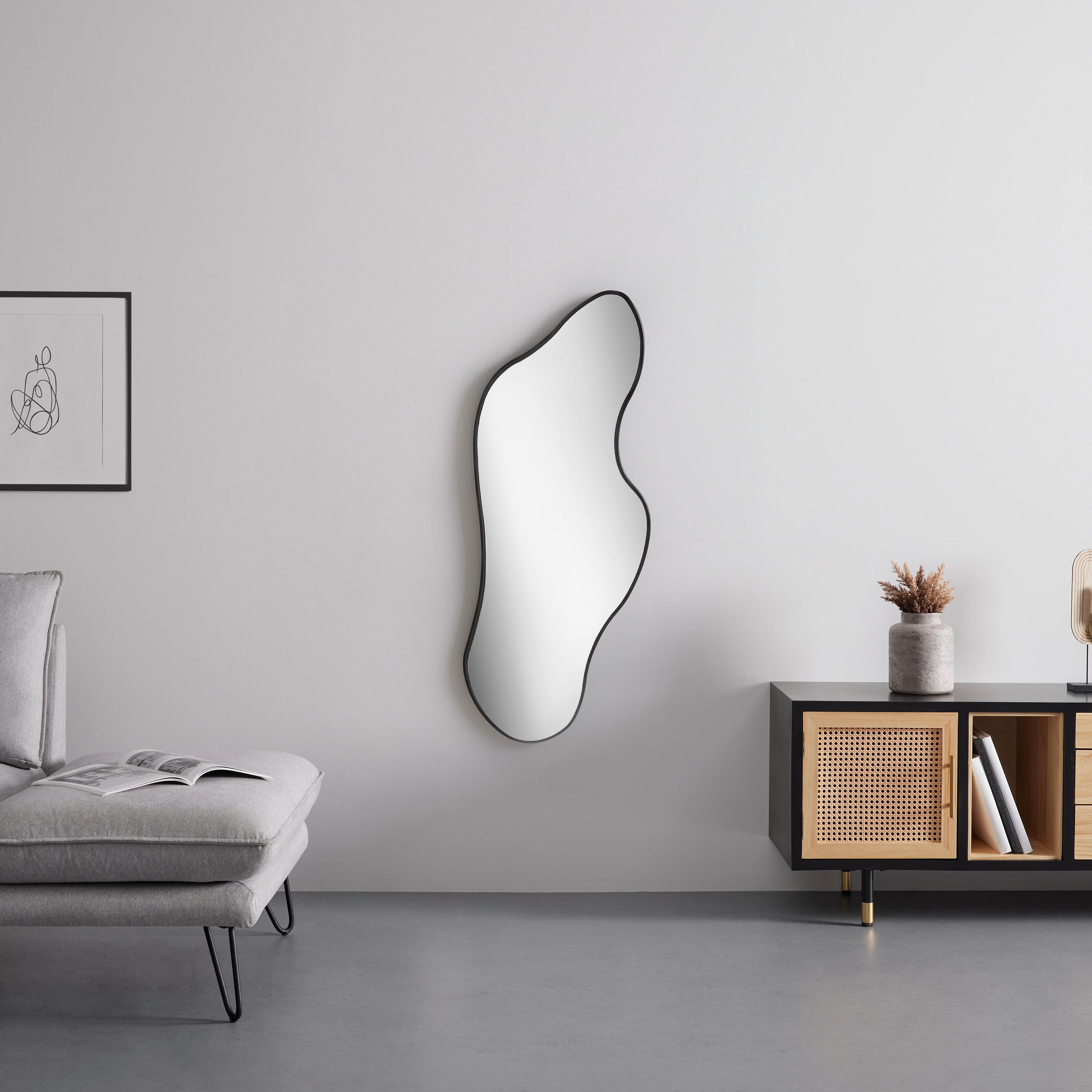 Spiegel Tiara Schwarz ca. 50x120x2,3cm - Schwarz, MODERN, Glas/Holzwerkstoff (50/120/2,3cm) - Mömax