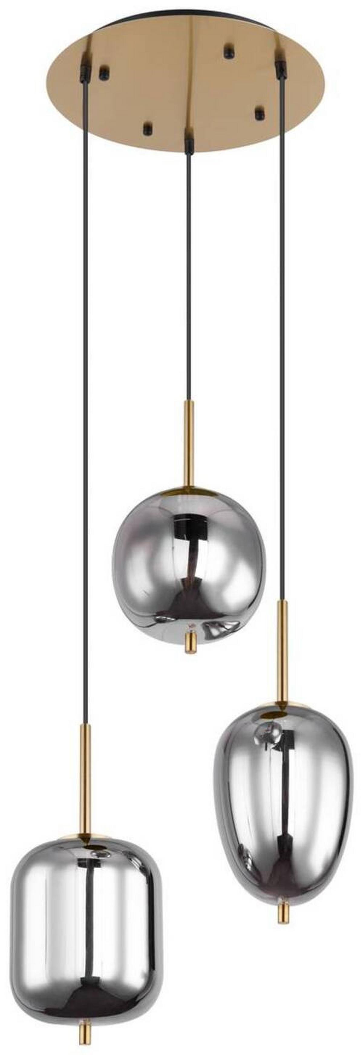 Hängeleuchte Blacky I in Messingfarben max. 40 Watt - Messingfarben, Design, Glas/Metall (46/120cm) - Globo