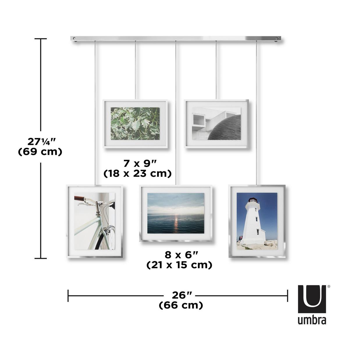 Collagen-Bilderrahmen Chromfarben - Chromfarben, Design, Glas/Metall (79,4/3,2/69,5cm) - Umbra