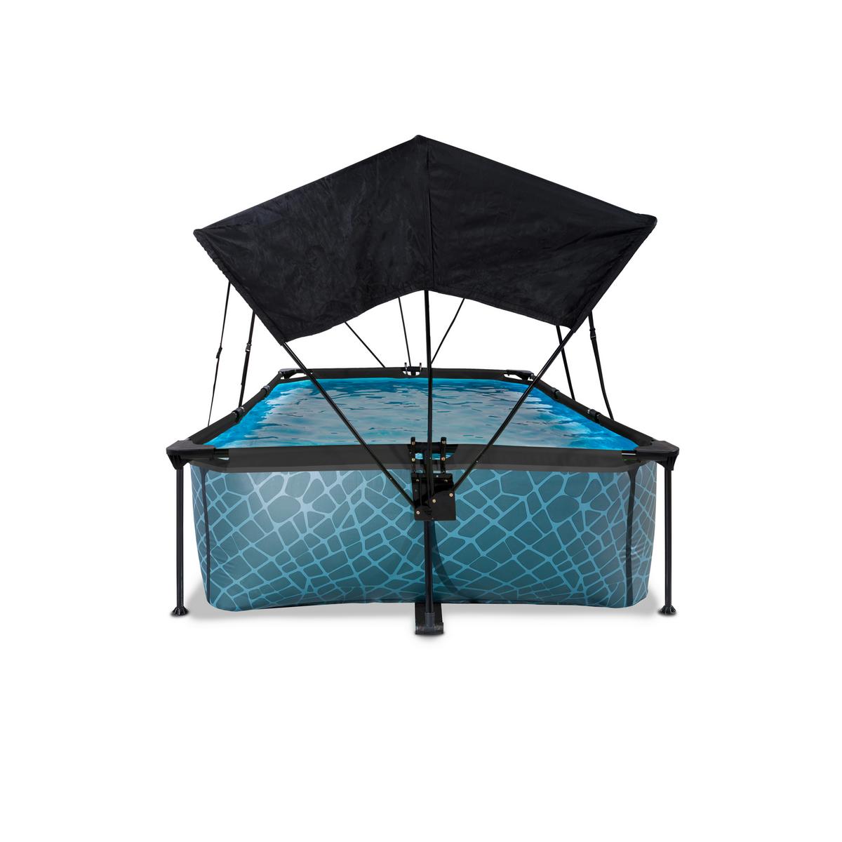 Bazen Exit Stone Pool, 220x150cm - siva, Konvencionalno, umetna masa (220/150/65cm) - EXIT Toys