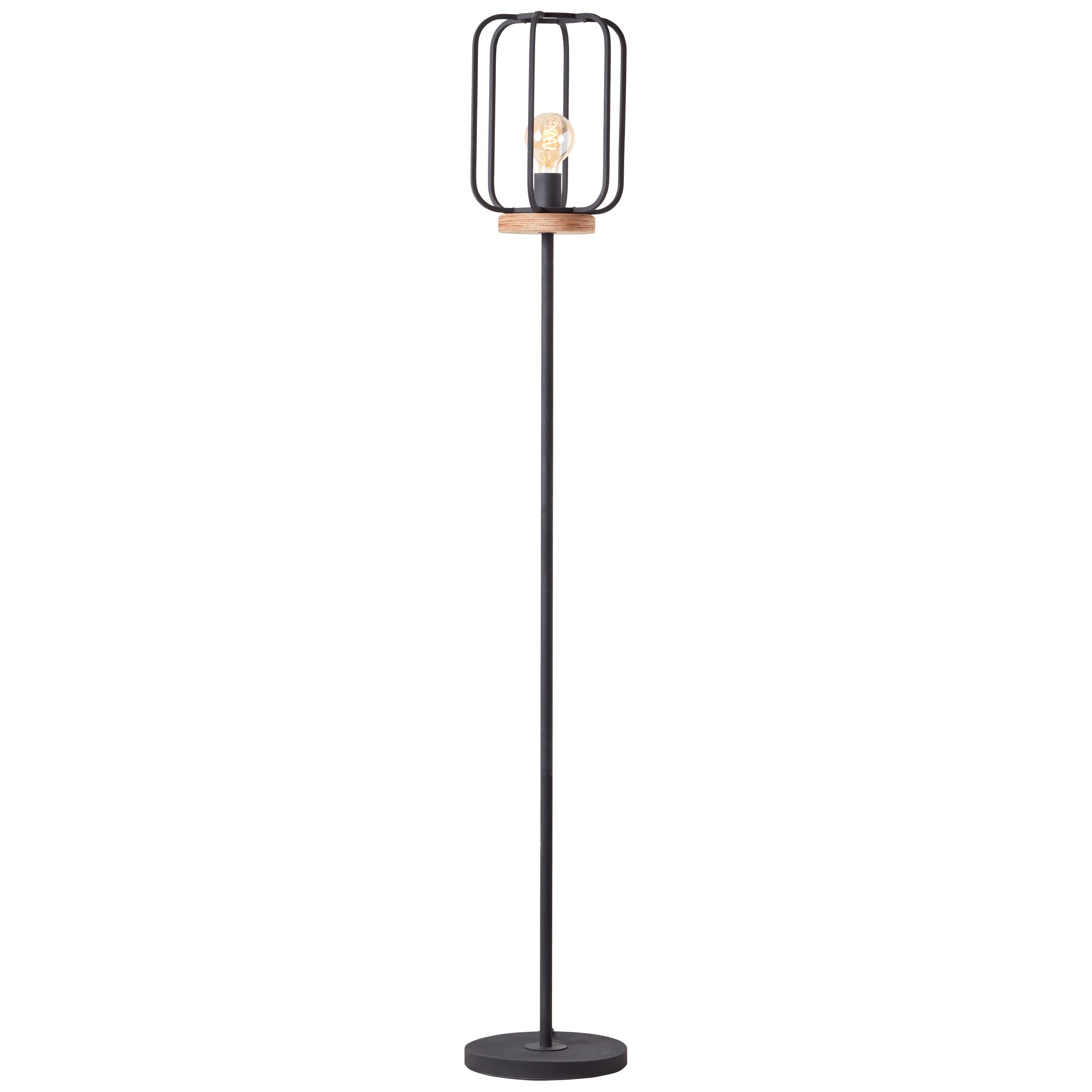 Stehleuchte Tosh Braun/Schwarz max. 52 Watt - Schwarz/Braun, LIFESTYLE, Holz/Metall (25/162,5cm) - Brilliant