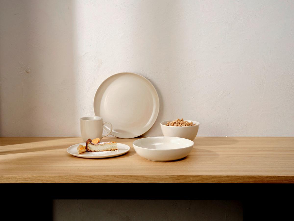 SERWIS OBIADOWO-ŚNIADANIOWY STILO SALINO - greige, Trend, ceramika (29,5cm) - ASA