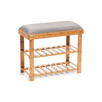 Schuhbank Naturfarben - Naturfarben, Basics, Holz/Textil (60/29/50cm) - Zeller Present