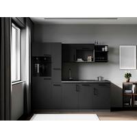 Küchenblock Oliver m. Geräten Grau - Grau, Trend, Holzwerkstoff/Metall (235cm) - Respekta