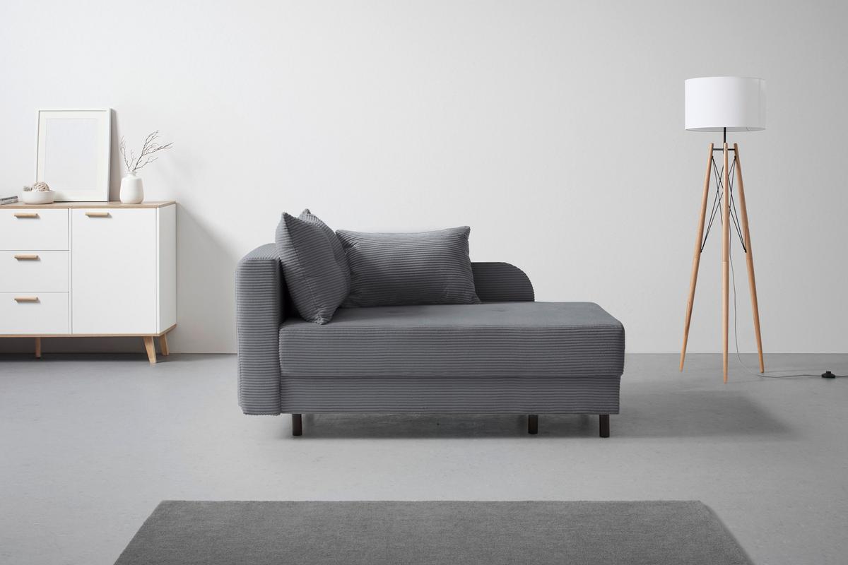 Liege Nova Dunkelgrau - Dunkelgrau/Schwarz, MODERN, Holz/Textil (85/62/145cm) - Mömax