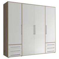 Omara S Klasičnimi Vrati Lyss, Bela, Hrast, 206 Cm - srebrne barve/bela, Moderno, umetna masa/leseni material (206/194/58cm) - Livetastic