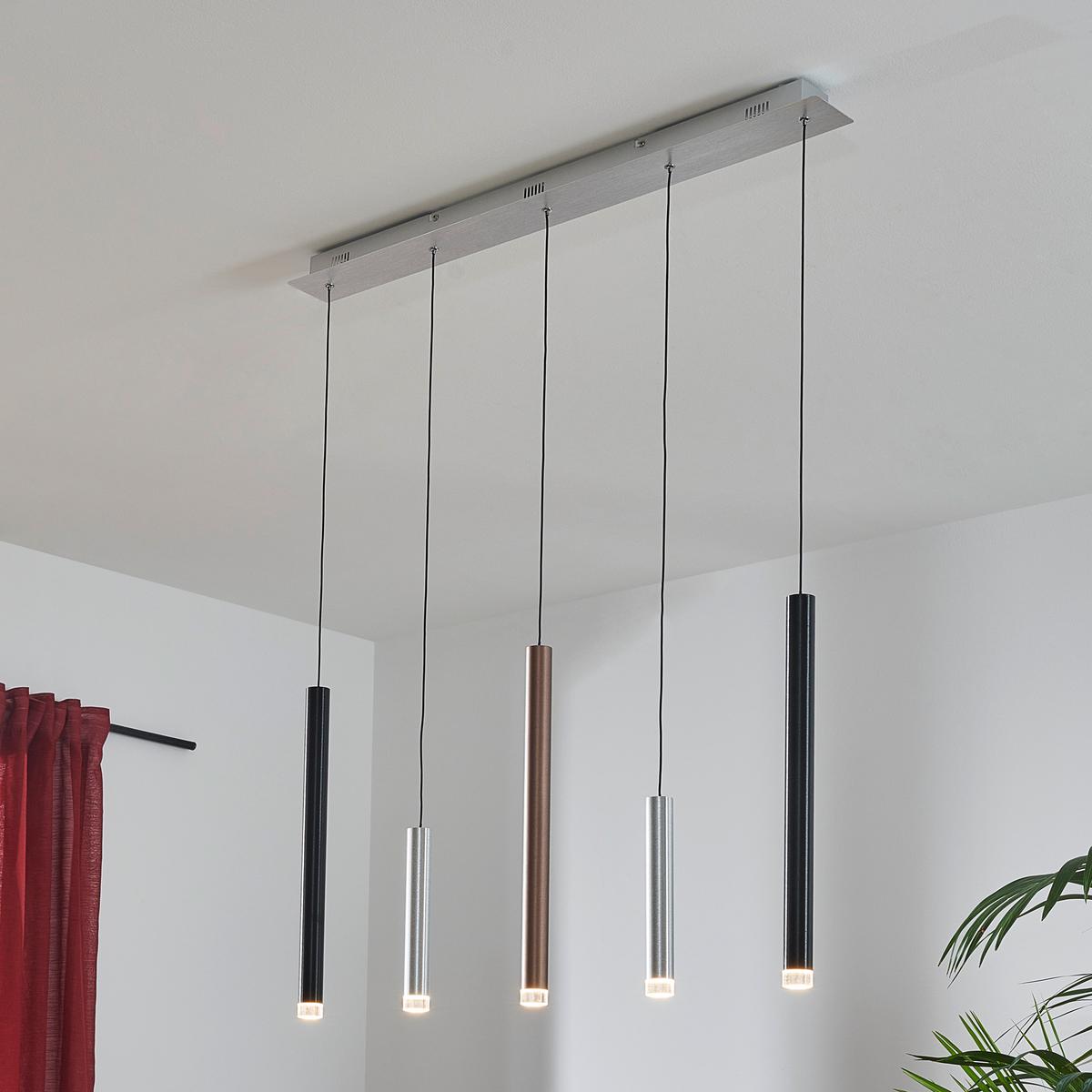 LAMPA WISZĄCA LED G93762/21 CEMBALO - czarny/kolor aluminiowy, Trend, tworzywo sztuczne/metal (89/8,5/120cm)