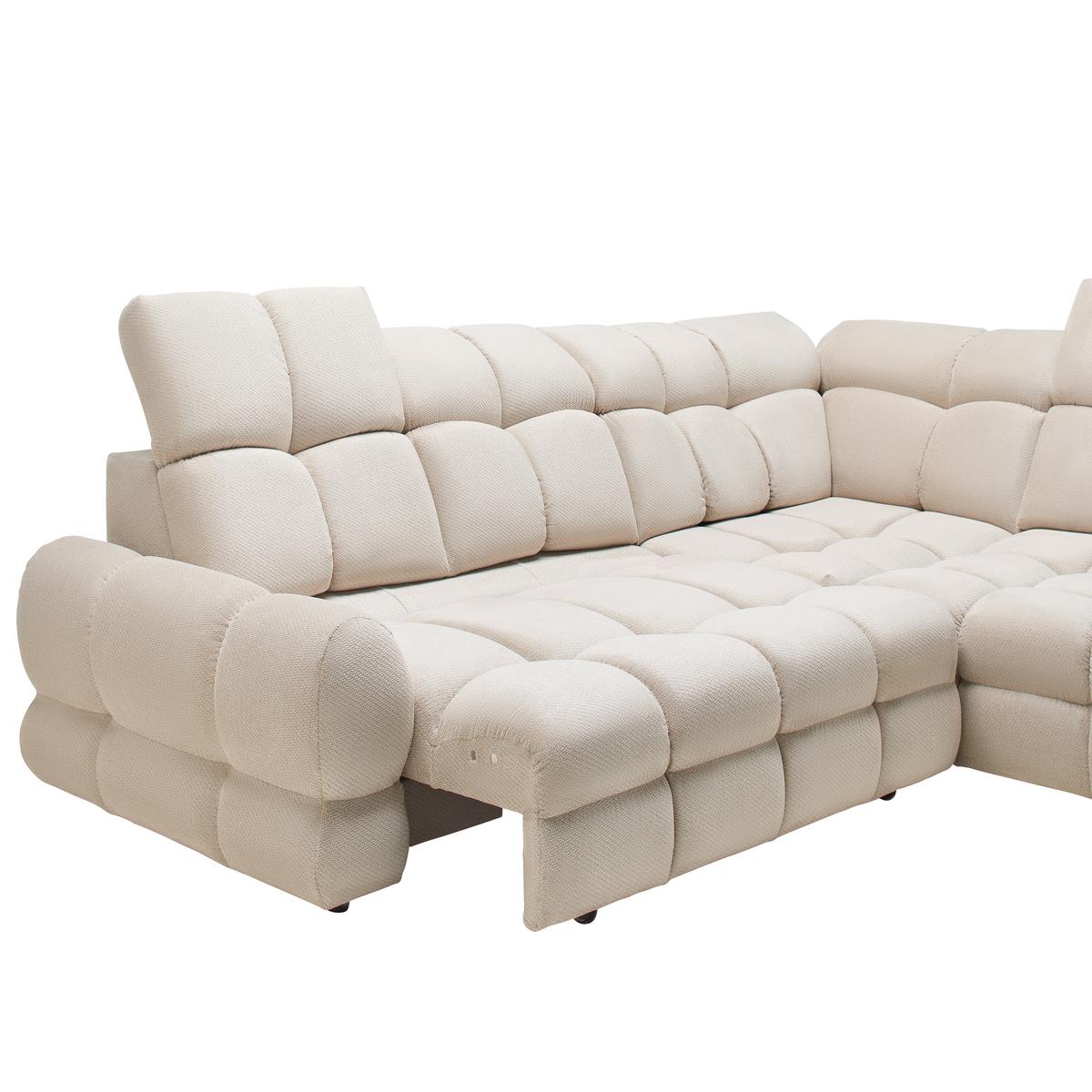 Ecksofa Tollo L Beige - Beige/Schwarz, MODERN, Holz/Holzwerkstoff (302/217cm) - Premium Living