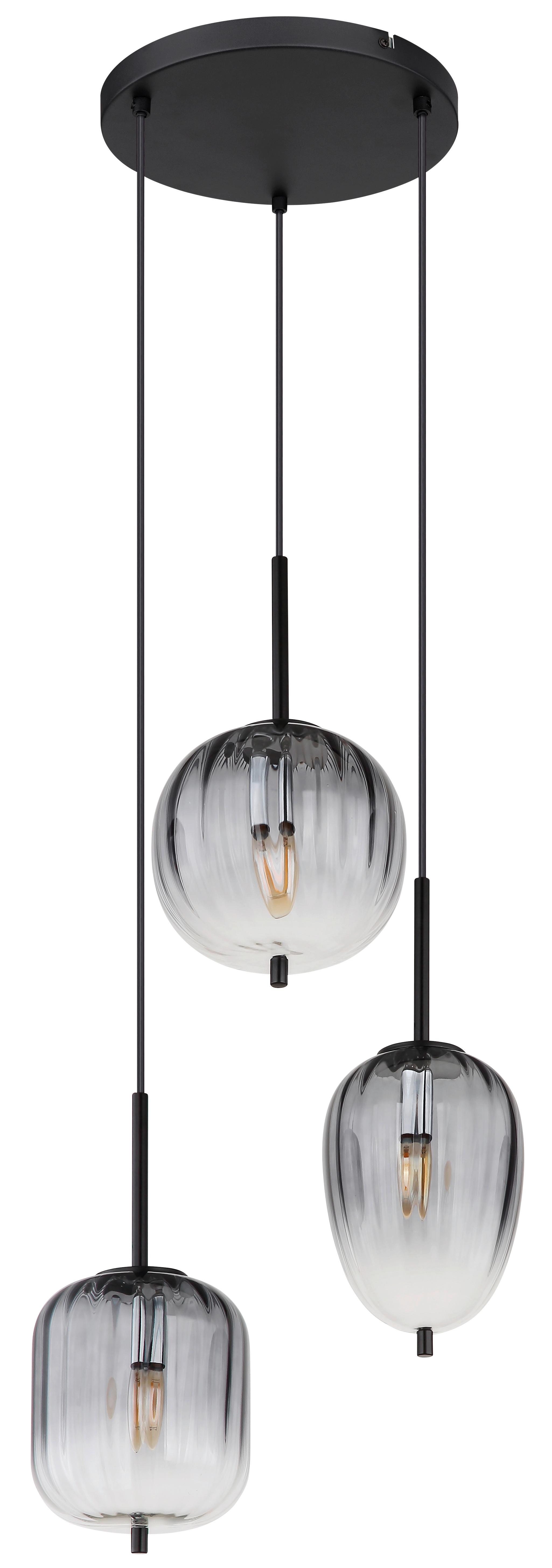 Viseča Svetilka 15215-3 Attila - siva/črna, Design, kovina/umetna masa (46/120cm)