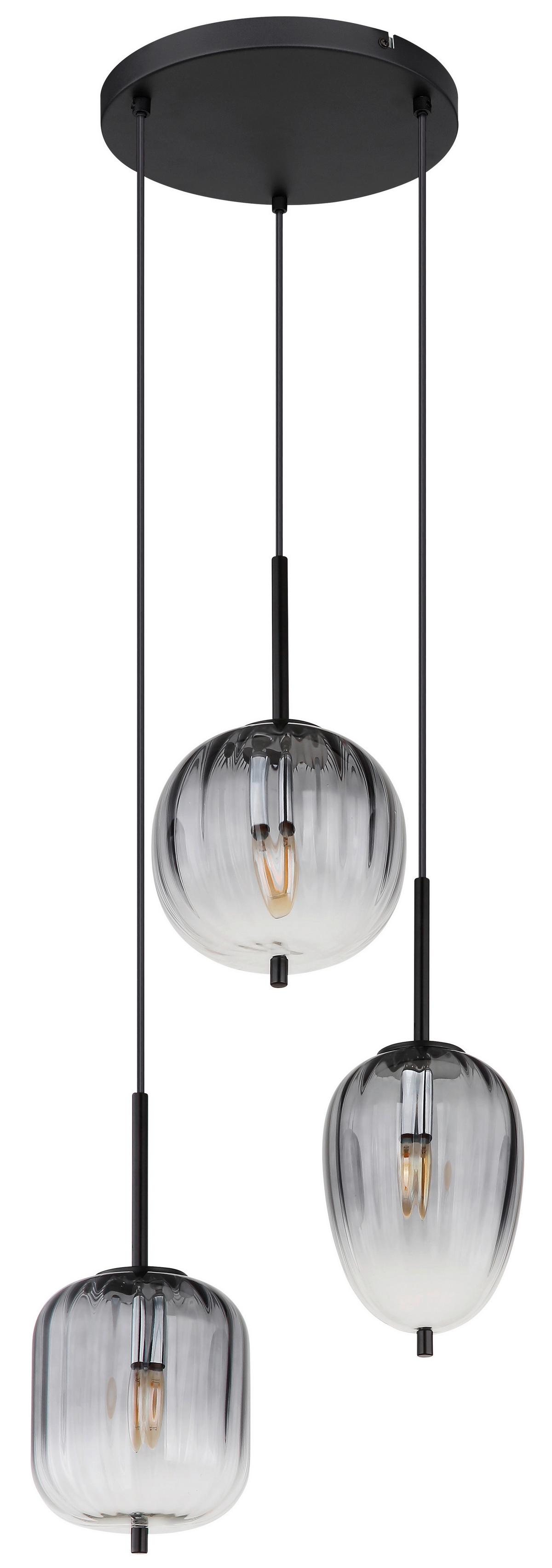 Viseča Svetilka 15215-3 Attila - siva/črna, Design, kovina/umetna masa (46/120cm)