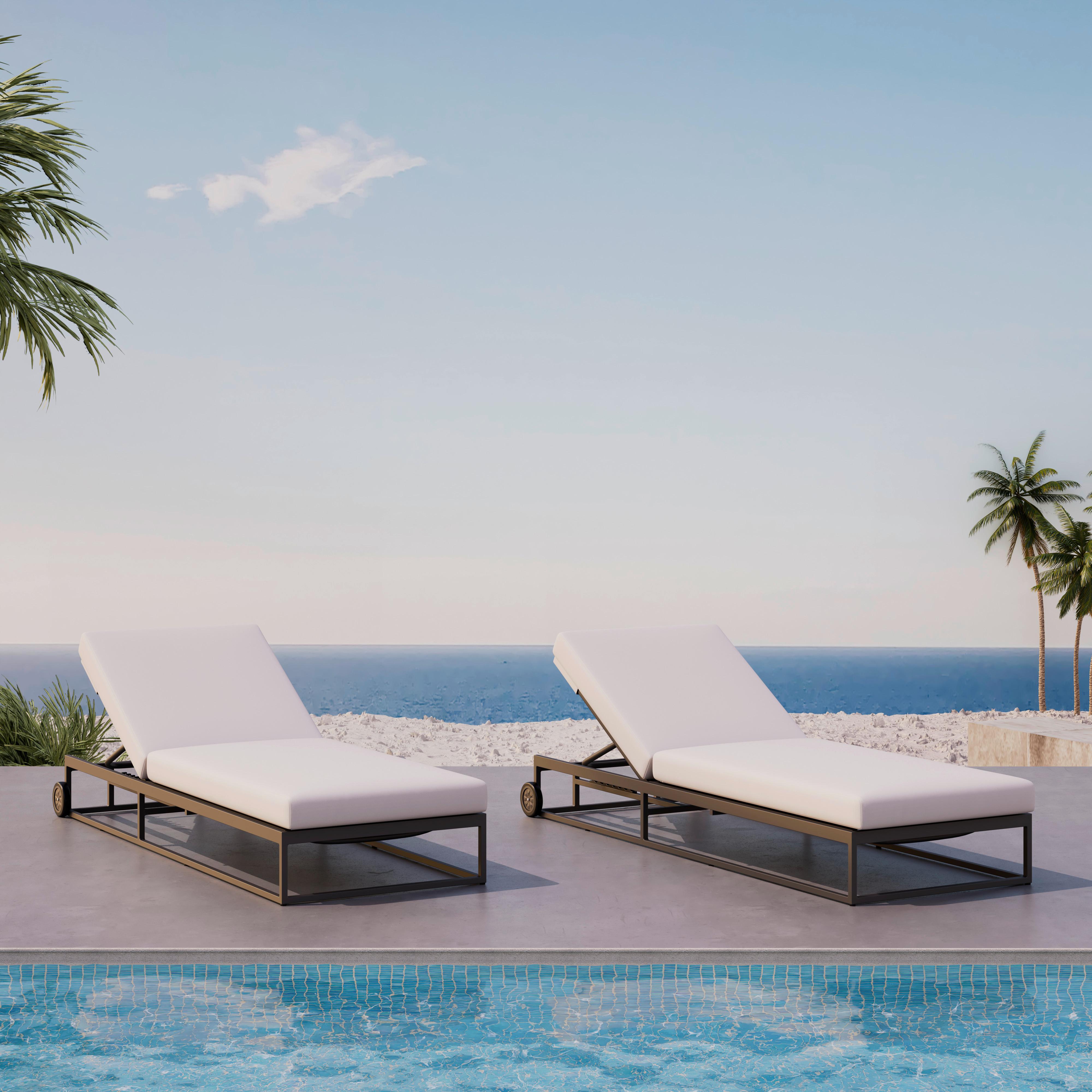 Gartenliege Berry Hellgrau Outdoorstoff/Metall +Abdeckung - Hellgrau, MODERN, Kunststoff/Textil (200/24/72,5cm) - Bessagi Garden