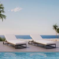 Vrtni Ležalnik Berry, Svetlo Siva - svetlo siva, Moderno, kovina/umetna masa (200/24/72,5cm) - Bessagi Garden