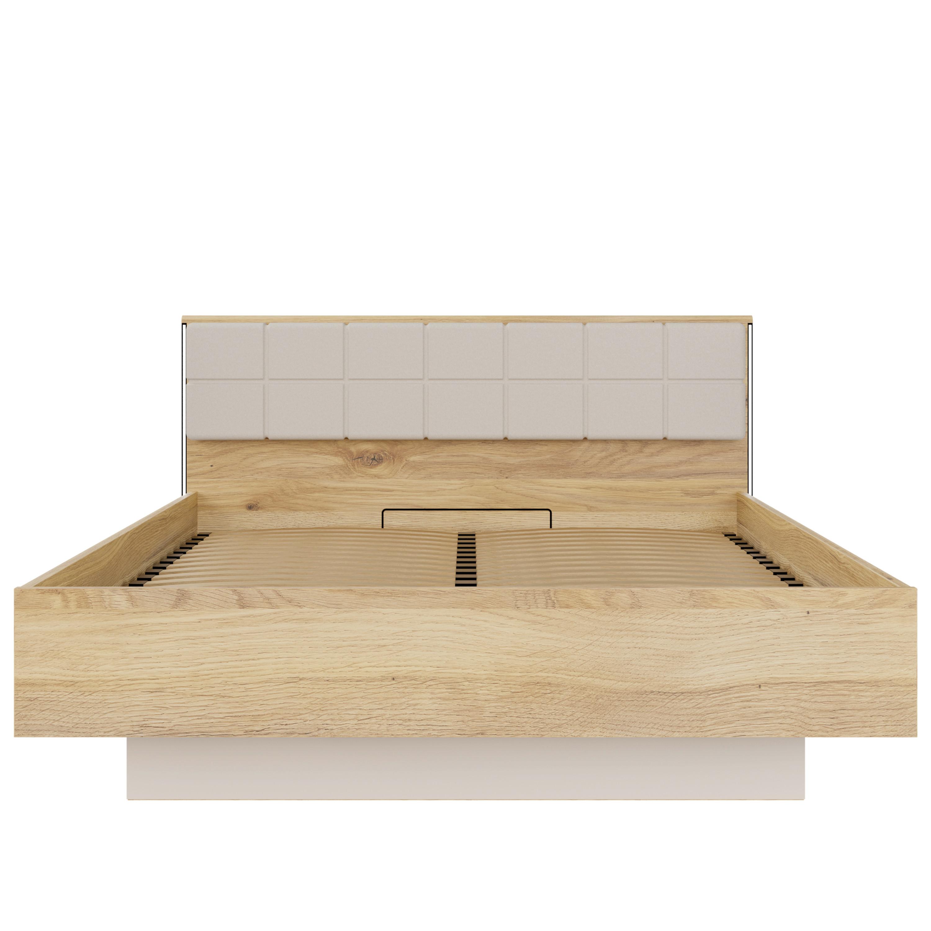Krevet Bellevue - boje hrasta/boje pijeska, Konvencionalno, drvni materijal/tekstil (160/200cm) - Modern Living