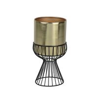 Mască pentru ghiveci Kim,  cca. 16x31cm - auriu/negru, Basics, metal (16/31cm)